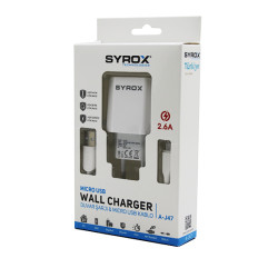 SYROX A-J47 WALL CHARGER ( MICRO ) USB ( SET ) 2.6A MİKRO SAMSUNG EV ŞARJ ALETİ*200
